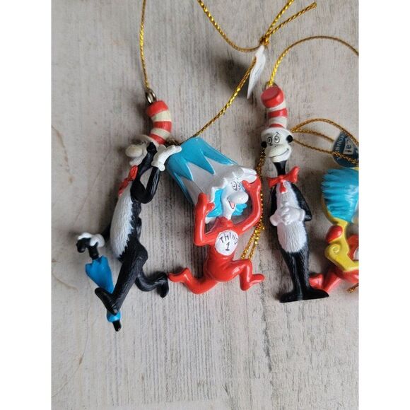Vintage official movie cat in hat Dr Seuss Thing 1 Thing 2 mini ornament Xmas - Picture 2 of 8